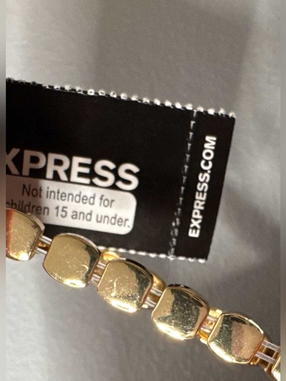 Express Gold circular square Stretch Link Bracelet classy chic - Picture 2 of 3